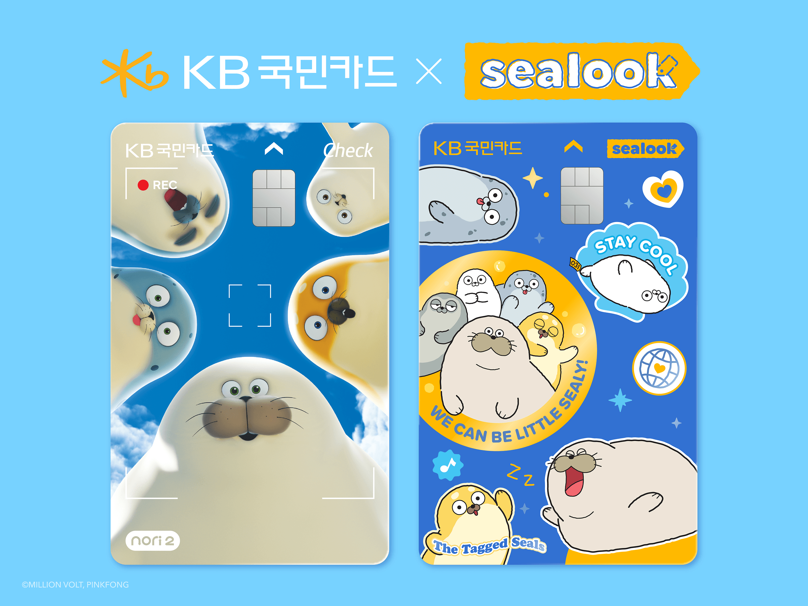 더핑크퐁컴퍼니, KB국민카드와 함께 씰룩(SEALOOK) 에디션 카드 2종 출시… 이색 콜라보레이션으로 MZ세대 사로잡는다